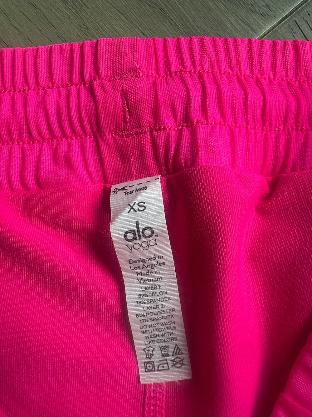 ALO Yoga Neon Hot Pink Athletic Drawstring Shorts - Picture 2 of 5